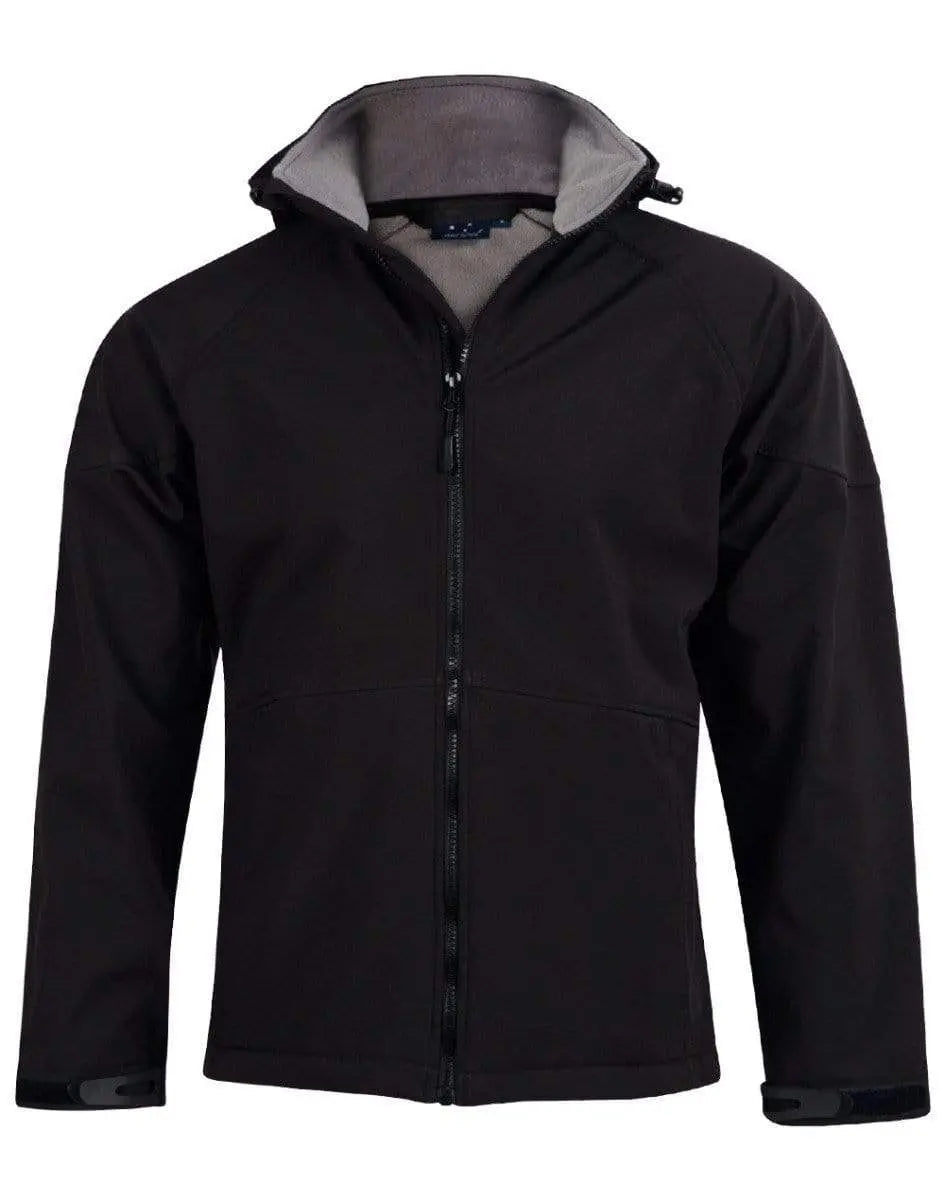 Winning Spirit Aspen Softshell Hood Jacket Men's Jk33 Casual Wear Winning Spirit Black/Charcoal S